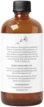 Calendula Oil - Premium Carrier Oil | Nourishing for Skin, Face, Body, Hair Revitalization | Hydrating, Vegan & Cruelty-Free, 16 Fl Oz