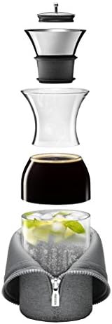 EVA SOLO | Fridge Carafe 1.4L | For Hot & Cold Drinks | 100% drip-free | Dishwasher-safe Borosilicate Glass | Stainless steel & Silicone Pouring Lip | Fits Most Refrigerator Doors | Danish Design