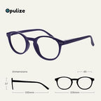OPULIZE ZEN Reading glasses for Women Men,Scratch Resistant Round frame with Spring Hinges, Smooth Matte Purple +1 (Pack of 1)