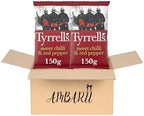 AMBARII Tyrrells Sweet Chilli and Red Pepper Crisps, Potato Chips, 150g, 2 Pack