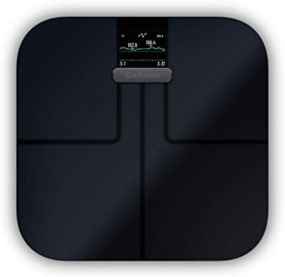Garmin Index S2, Smart Scale with Wireless Connectivity, Measure Body Fat, Muscle, Bone Mass, Body Water% and More, Black