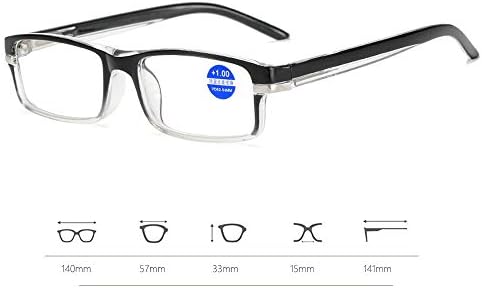 3-Pack Blue Light Blocking Glasses Computer Reading Glasses Spring Hinge Readers for Women Men