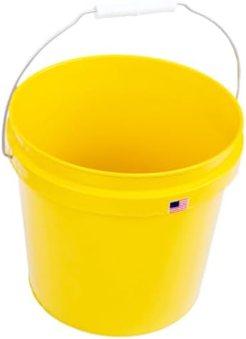Generic 2 Gallon Bucket with Handle Food Grade Safe BPA Free Yellow Polyethylene Plastic HDPE Heavy Duty Thickened Pail Storage Container FDA Compliance Multi Use All Purposes Premium Quality Buckets