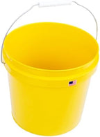 Generic 2 Gallon Bucket with Handle Food Grade Safe BPA Free Yellow Polyethylene Plastic HDPE Heavy Duty Thickened Pail Storage Container FDA Compliance Multi Use All Purposes Premium Quality Buckets