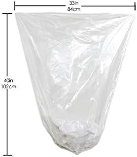 TYPLASTICS 33 Gallon Clear Trash Can Liners - 33" x 40" - High Density Garbage Bags - Case of 500 - Multipurpose for Office, Outdoor, Recycling, Industrial and Commercial