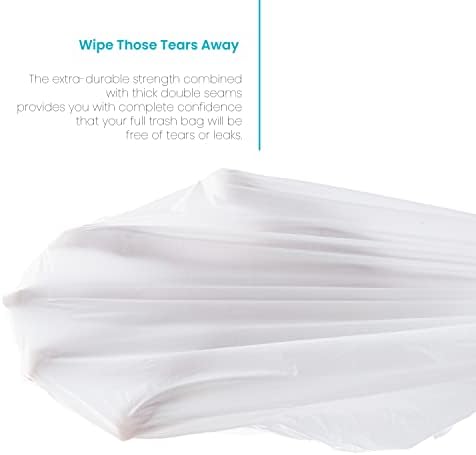 Home Zone Living 8 Gallon Kitchen Trash Bags with Drawstring Handles, Heavy Duty Custom Fit Design for 30 Liter Dual Recycling Liners, Code 30R, 60-Count