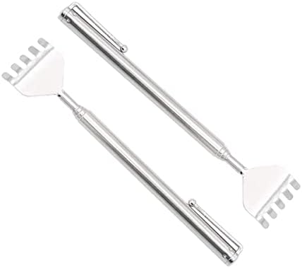2 PCS Back Scratcher Massager Extendable Metal Handheld Hand Claw Extender for Itch Relief Retractable to 19 Inch