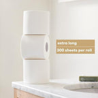 Bumboo Bamboo Toilet Roll 24 Pack | Toilet Paper 3 ply, 300 Sheets | Plastic-Free, Soft, Strong, Sustainable & Biodegradable Toilet Tissue