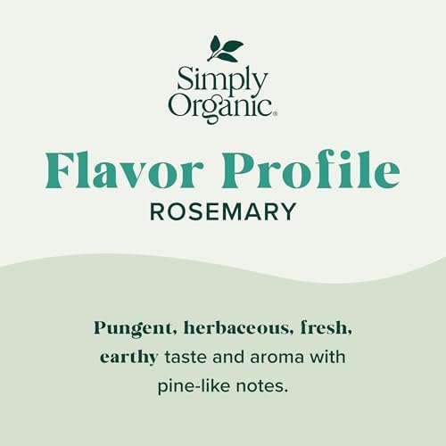Simply Organic Whole Rosemary Leaf, 1.23 Ounce, Pungent, Herbaceous, Fresh Earthy Taste & Aroma, Kosher, Certified Organic