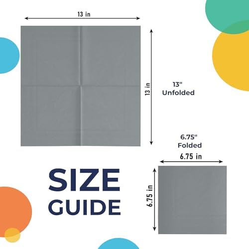 Silver Napkins Disposable Everyday 300 Pcs 2 Ply Silver Dinner Napkins Bulk For Parties & Party Supplies