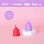Pixie Cup - Soft, Safe, Reusable Menstrual Cup - Ranked 1 for The Best Tampon Alternative - 100% Medical-Grade Silicone Period Cup for Feminine Care - Buy One We Give One (Purple, Small)
