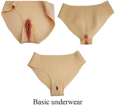 BINOT Crossdresser Panties Silicone Pants Hiding Gaff Boxer Briefs Men Thong for Cosplay Transgender Drag Queen-Brown||Upgrade adds Catheter & Female Tube for Love