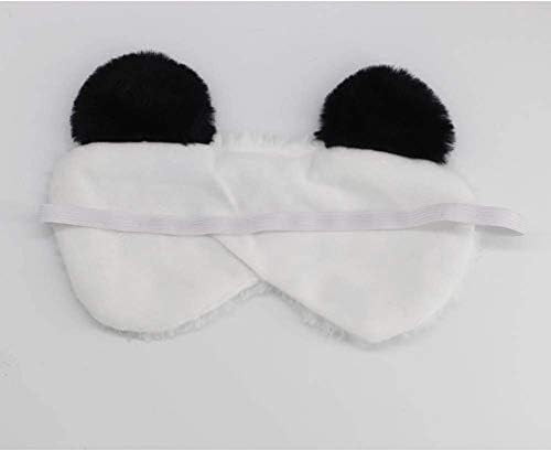Shinywear Cute Rabbit Sleeping Eye Mask Plush Blindfold Travel Sleep Masks Super Soft Funny Eye Cover for Kids Girls and Adult (Black White Panda)