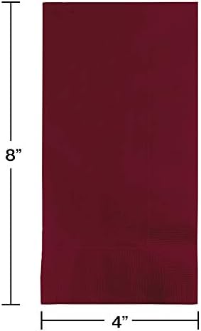 Creative Converting Touch of Color 2-Ply 50 Count Paper Dinner Napkins, Burgundy, 6.5 x 6.5-Inch, Model:673122B