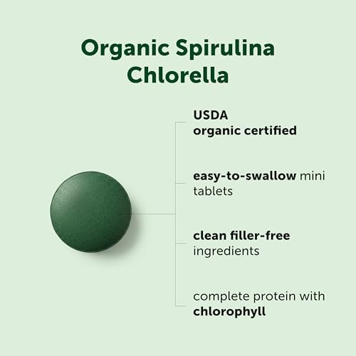 Micro Ingredients Organic Spirulina Chlorella Mini Tablets, 2,500 Tablets (8 Month Supply) | 50/50 Algae Blend | No Fillers, Non-GMO