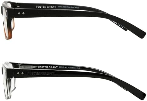 Foster Grant mens Rowan 2-pack Reading Glasses Square Reading Glasses