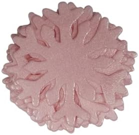 50Pcs Pink Edible Cake Cupcake Toppers Snowflakes Christmas Winter Frozen Party Decoration