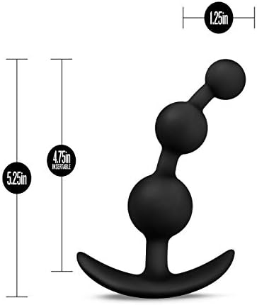 Blush Anal Adventures Silicone Beads Butt Plug - Ultrasilk Smooth Flexible Anal Plug with Graduated Size Balls - Anchortech Stayput Base for Safe Comfortable Wear - Adult Sex Toy for Men Women Couples