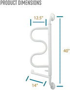 Stander Curve Grab Bar with Handrail, Bathroom Security Assist Railing for Toilet, Shower, and Bathtub Aid, Rotating Safety Handle, Wall Mounted Swing Grab Bars for Adults, Seniors, and Elderly