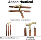 Walking Stick - Men Derby Canes and Wooden Walking Stick for Men and Women - 37 Brown Ebony Brass T Shape Handle in Golden Tone Natural Wood Unisex Cane, Yellow