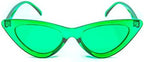 GloFX Green Color Therapy Glasses - Cat Eye Sunglasses - Chromotherapy Migraine Chronic Pain - Green Light Therapy Fashion Glasses