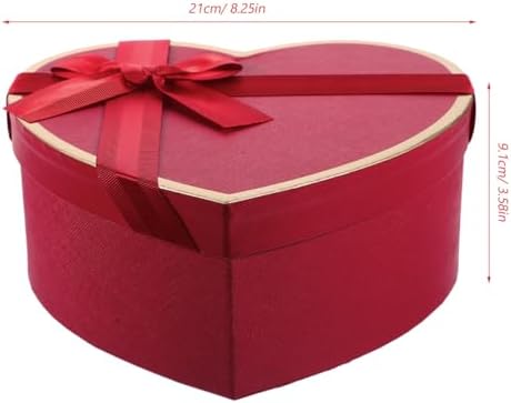 PRETYZOOM Heart Shaped Box Set of 3 for Candy Jewelry Cosmetics Small Party Favor Packaging Wedding Bridal Shower