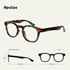 OPULIZE AVA Reading glasses for Women Men,Scratch Resistant Round frame with Spring Hinges, Brown Tort Turquoise,Brown Tort Red +1.5 (Pack of 2)