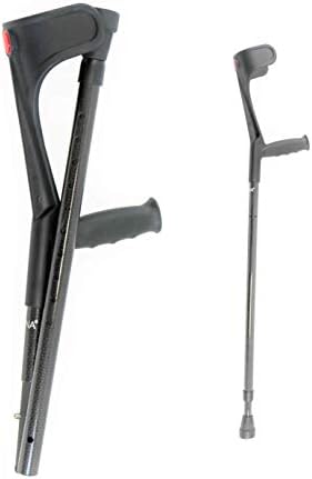 KMINA Foldable Forearm Crutch of Carbon Fiber (x1 Unit), Open Cuff, Lightweight, Folding Crutches, PRO Model, Made in Europe