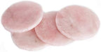 JIC Gem Natural Sliced Rose Quartz Crystal Coasters for Drinks Set of 4 Pink Healing Gemstone Geode Decor Slices with Rubber Bumper Gifts(8-10 cm)