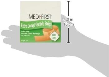 Medique 62178 Medi-First Latex Free Woven Bandages, Extra Long, 3/4-Inch X 4-11/16-Inch, 40-Per Box