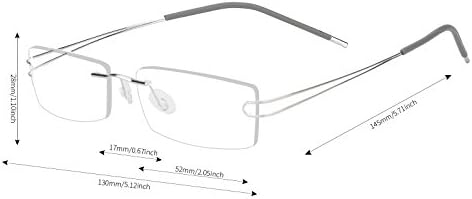 Agstum Pure Titanium Rimless Flexible Frame Optical Hingeless Eyeglasses