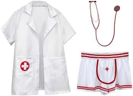 JIAHG Men Nurse Costume Sissy Nightwear Cosplay Doctor Sexy Lingerie Set Role-Play Doctor Uniform Gay Bar Night Club Outfit