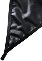 Lilosy Sexy Pu Leather Strappy Underwire Garter Belt Lingerie Set