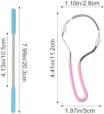 4 Pcs Facial Hair Remover Manual Epilator Spring Spring Face Hair Remover with Handle Hair Epilator Tool (Random Color)