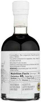 Carandini Emilio Silver Balsamic Vinegar of Modena PGI Premium Italian Vinegars | Made in Italy - 8.45 fl oz