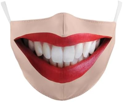 Women Men Smile Face Mask Funny Expression Mouth Cover Mouthmask for Halloween Cosplay