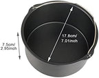 Air Fryer Cake Pan, Nonstick Baking Pans Barrel Air Fryer Bread Pizza Baking Pan Deep for Instan-t Pot Round Airfryer Cake Basket Pan Accessory Dishwasher Safe(SIZE:7 Inch)