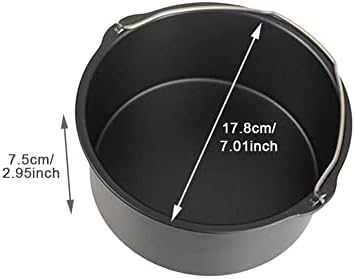 Air Fryer Cake Pan, Nonstick Baking Pans Barrel Air Fryer Bread Pizza Baking Pan Deep for Instan-t Pot Round Airfryer Cake Basket Pan Accessory Dishwasher Safe(SIZE:7 Inch)