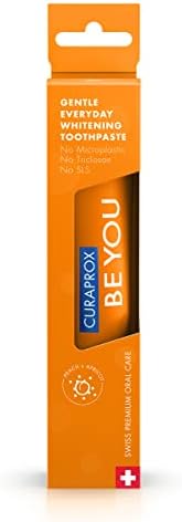 Curaprox Whitening Toothpaste – for Fresh Breath & Gum Care | Enzymatic Formula, Peach & Apricot Flavour, Orange, 60ml | Vegan, SLS-Free, Fluoride 950ppm | Swiss Made