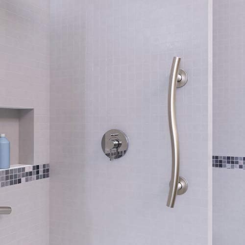 Keeney GB2022-24BN Wave Grab Bar 1.25 Dia x 24 In., Brushed Nickel
