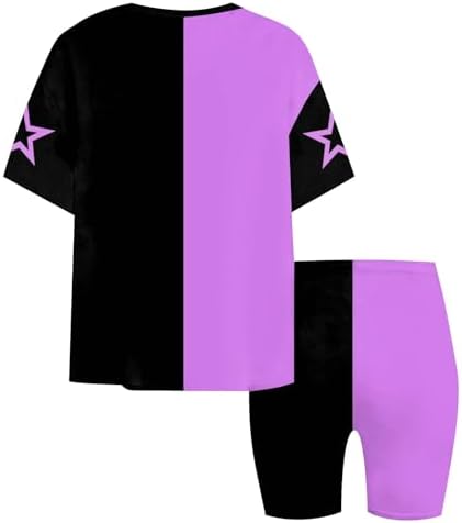 K-pop HUNTR/X T-Shirt+Shorts Hunter Print Outfits Set for Unisex Kids Cartoon Adventure Y2K Short Sleeve Costume Sets