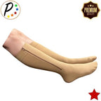 Presadee Premium Closed Toe 20-30 mmHg Firm Compression Zipper Leg Pain Socks (Beige, L/XL)
