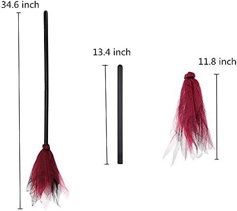 3 Pieces Halloween Witch Broom Plastic Witch Broom Props, Cosplay Broomstick for Halloween Witch Costume Party Decor Halloween Show Cosplay Party