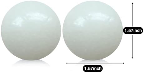 Natural Marble Baoding Chinese Meditation Balls, Stress Relief Hand Exercise Therapy Set with a Retro Style Tassel Boxes for Gift, 2-Piece Set,White Medium-1.57"