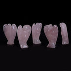Justinstones Carved Rose Quartz Peace Angel Pocket Guardian Angel Healing Statue 2 inch
