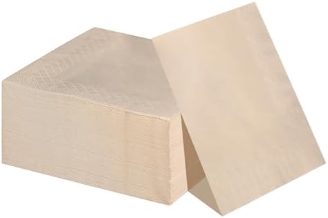 MORGIANA 100 Pcs Disposable Paper Napkins, Eco Napkins Biodegradable, Compostable Serviettes, Brown Cocktail Napkins for Party, Bar, Christma（33 * 33CM）