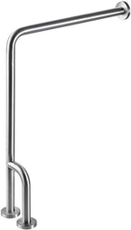 L-Shaped Bathroom Grab Bar for Handicap Elderly304 Stainless Steel Wall to Floor Mounted Safety Handrail for Shower Toilet BathtubsDisability Assist Device Accessories
