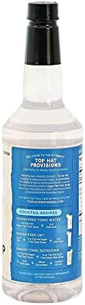 Top Hat Keto Sugar Free Tonic Syrup - 5x Diet Tonic Water Quinine Concentrate - Organic Monk Fruit - Craft Soda Mixer for Skinny Cocktail Drinks - Just Add Seltzer Water - 32oz Bottle