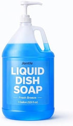 Jantle Dish Soap Bulk 1 Gallon (4 Pack) with Pumps – Liquid Dishwashing Soap Refill, Heavy Duty Grease Cleaner, Long Lasting Dish Detergent for Kitchen, Restaurant & Commercial Use