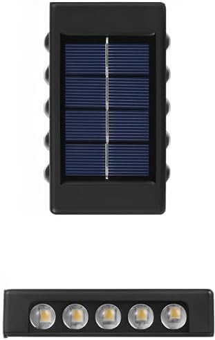 SteJar Solar Up and Down Wall Lights Outdoor,Solar Step Light Waterproof,Deck Lighting Illuminate Exterior Light Fixture (10LED Warm White)
